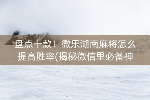 盘点十款！微乐湖南麻将怎么提高胜率(揭秘微信里必备神器)