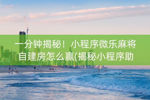 一分钟揭秘！小程序微乐麻将自建房怎么赢(揭秘小程序助赢神器)