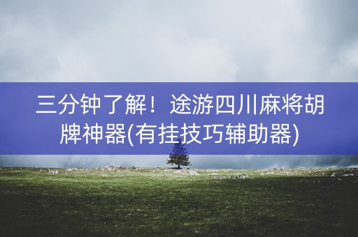 三分钟了解！途游四川麻将胡牌神器(有挂技巧辅助器)