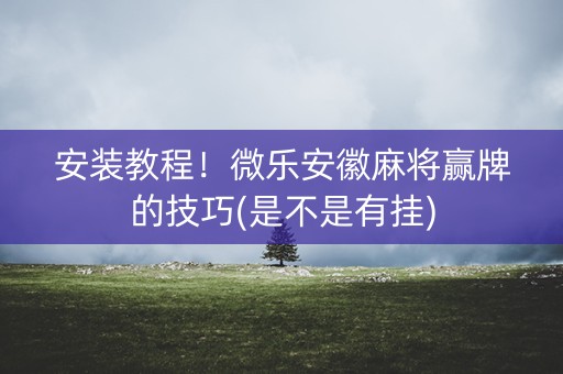 安装教程！微乐安徽麻将赢牌的技巧(是不是有挂)