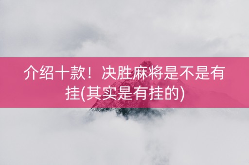 介绍十款！决胜麻将是不是有挂(其实是有挂的)