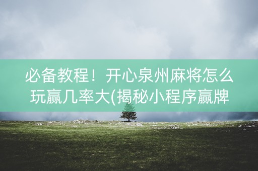 必备教程！开心泉州麻将怎么玩赢几率大(揭秘小程序赢牌的技巧)