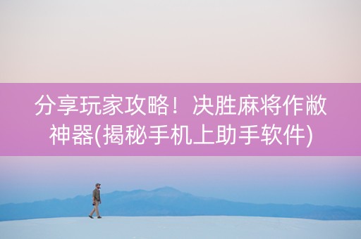 分享玩家攻略！决胜麻将作敝神器(揭秘手机上助手软件)