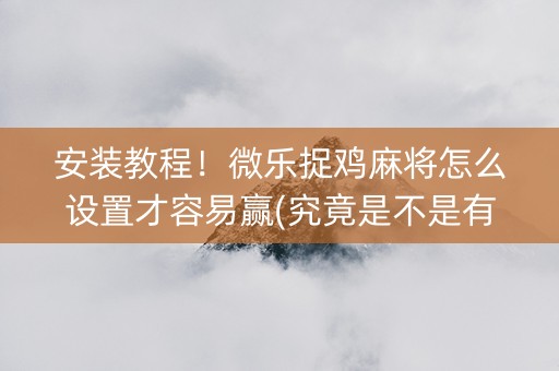 安装教程！微乐捉鸡麻将怎么设置才容易赢(究竟是不是有挂)