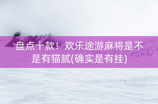 盘点十款！欢乐途游麻将是不是有猫腻(确实是有挂)
