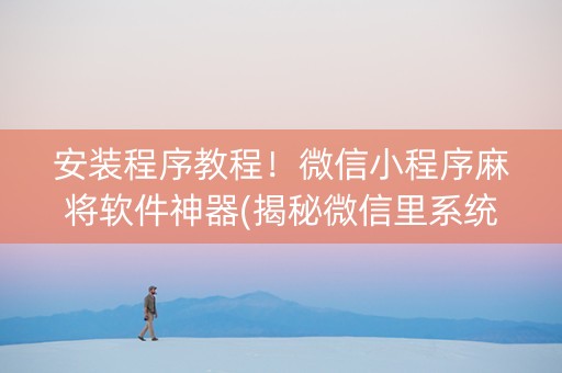 安装程序教程！微信小程序麻将软件神器(揭秘微信里系统发好牌)
