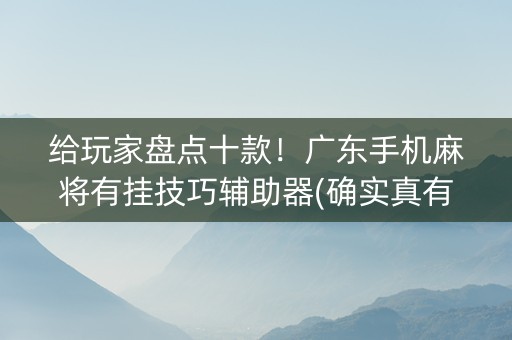 给玩家盘点十款！广东手机麻将有挂技巧辅助器(确实真有挂)