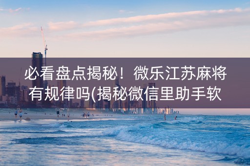 必看盘点揭秘！微乐江苏麻将有规律吗(揭秘微信里助手软件)