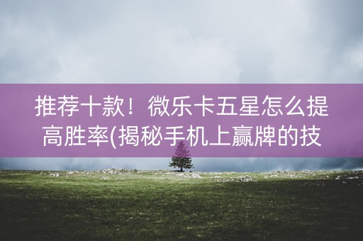 推荐十款！微乐卡五星怎么提高胜率(揭秘手机上赢牌的技巧)