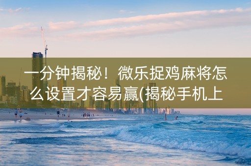 一分钟揭秘！微乐捉鸡麻将怎么设置才容易赢(揭秘手机上提高胜率)