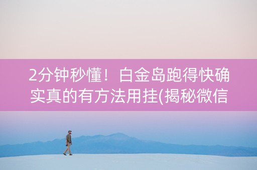2分钟秒懂！白金岛跑得快确实真的有方法用挂(揭秘微信里插件下载)