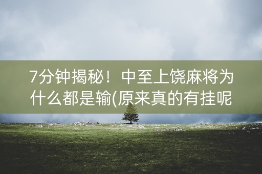 7分钟揭秘！中至上饶麻将为什么都是输(原来真的有挂呢)