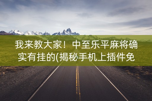 我来教大家！中至乐平麻将确实有挂的(揭秘手机上插件免费)