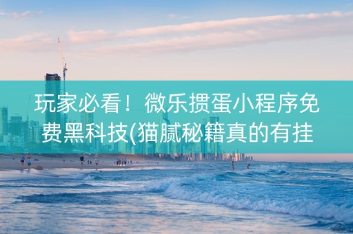 玩家必看！微乐掼蛋小程序免费黑科技(猫腻秘籍真的有挂)