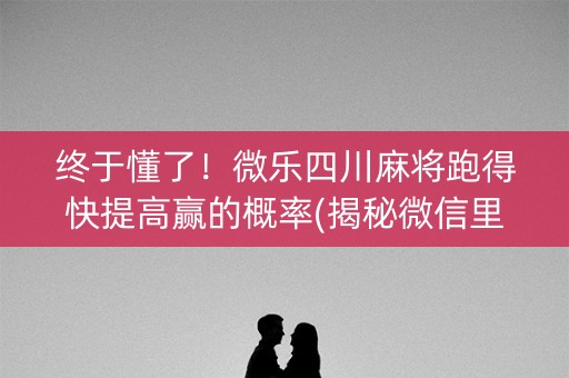 终于懂了！微乐四川麻将跑得快提高赢的概率(揭秘微信里专用神器下载)