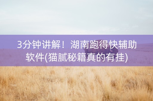 3分钟讲解！湖南跑得快辅助软件(猫腻秘籍真的有挂)