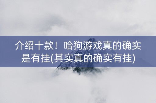 介绍十款！哈狗游戏真的确实是有挂(其实真的确实有挂)