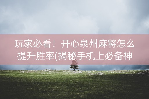 玩家必看！开心泉州麻将怎么提升胜率(揭秘手机上必备神器)