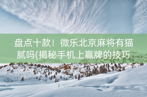 盘点十款！微乐北京麻将有猫腻吗(揭秘手机上赢牌的技巧)