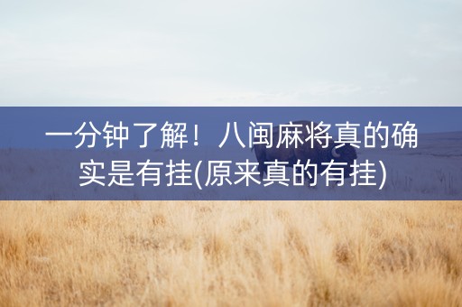 一分钟了解！八闽麻将真的确实是有挂(原来真的有挂)