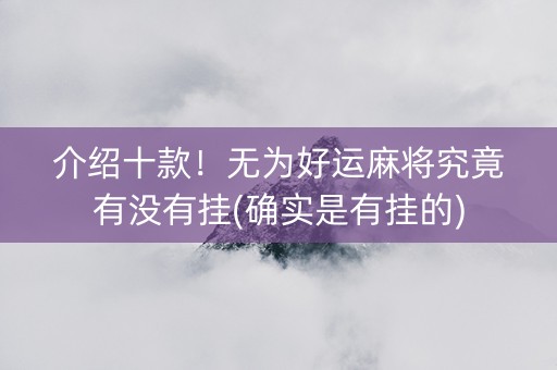 介绍十款！无为好运麻将究竟有没有挂(确实是有挂的)