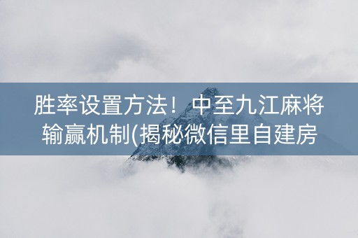 胜率设置方法！中至九江麻将输赢机制(揭秘微信里自建房怎么赢)