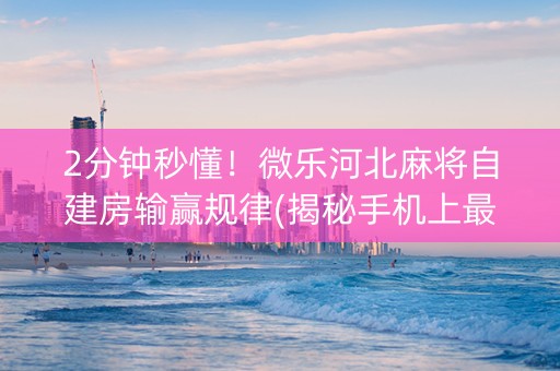 2分钟秒懂！微乐河北麻将自建房输赢规律(揭秘手机上最新神器下载)