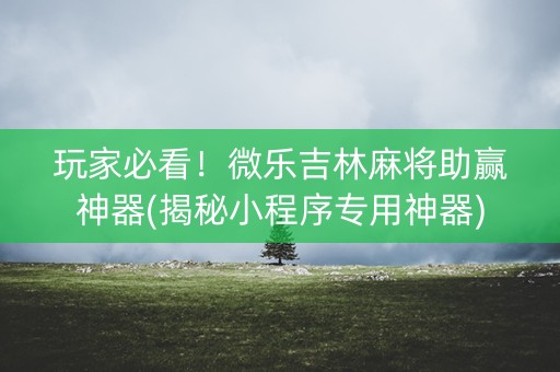 玩家必看！微乐吉林麻将助赢神器(揭秘小程序专用神器)