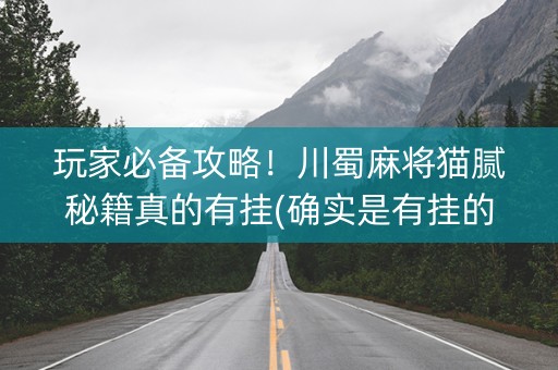 玩家必备攻略！川蜀麻将猫腻秘籍真的有挂(确实是有挂的)