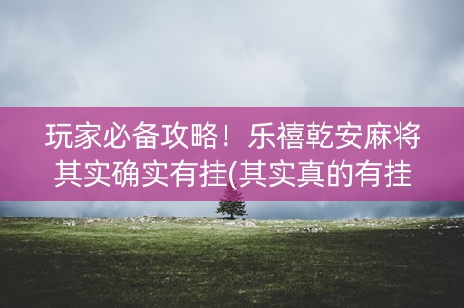 玩家必备攻略！乐禧乾安麻将其实确实有挂(其实真的有挂)
