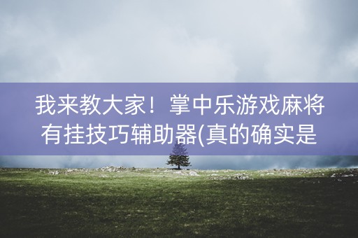 我来教大家！掌中乐游戏麻将有挂技巧辅助器(真的确实是有挂)