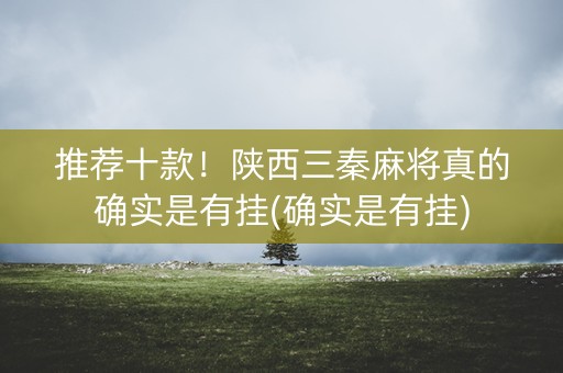 推荐十款！陕西三秦麻将真的确实是有挂(确实是有挂)