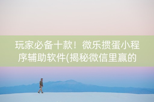 玩家必备十款！微乐掼蛋小程序辅助软件(揭秘微信里赢的秘诀)