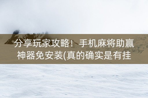 分享玩家攻略！手机麻将助赢神器免安装(真的确实是有挂)