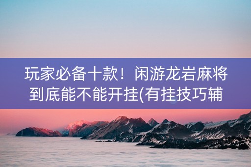 玩家必备十款！闲游龙岩麻将到底能不能开挂(有挂技巧辅助器)
