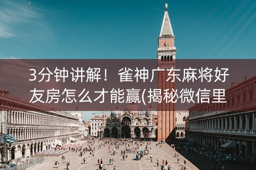 3分钟讲解！雀神广东麻将好友房怎么才能赢(揭秘微信里确实有猫腻)