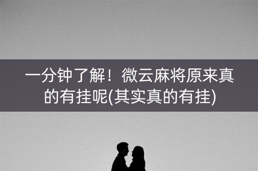 一分钟了解！微云麻将原来真的有挂呢(其实真的有挂)