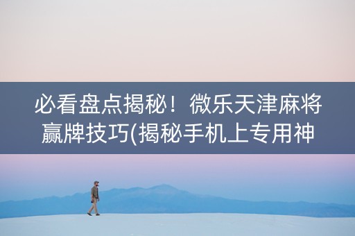 必看盘点揭秘！微乐天津麻将赢牌技巧(揭秘手机上专用神器下载)