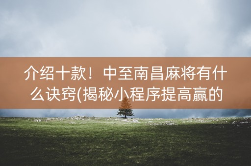 介绍十款！中至南昌麻将有什么诀窍(揭秘小程序提高赢的概率)