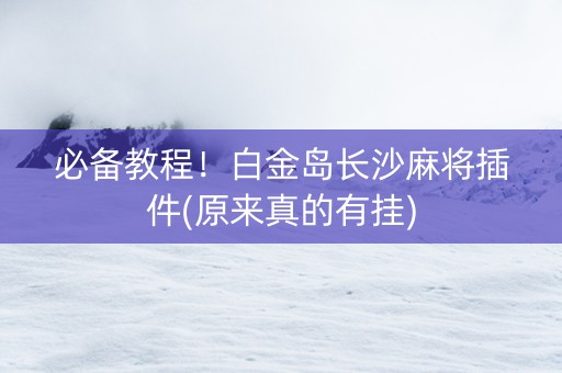 必备教程！白金岛长沙麻将插件(原来真的有挂)