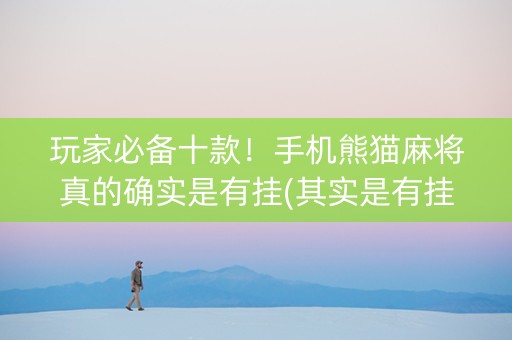 玩家必备十款！手机熊猫麻将真的确实是有挂(其实是有挂的)