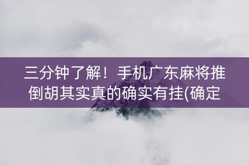 三分钟了解！手机广东麻将推倒胡其实真的确实有挂(确定是有挂)