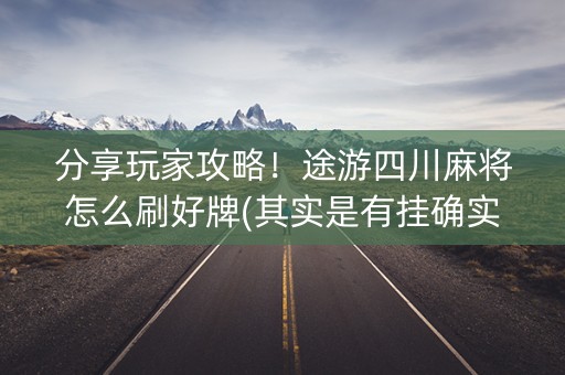 分享玩家攻略！途游四川麻将怎么刷好牌(其实是有挂确实有挂)