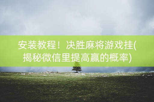 安装教程！决胜麻将游戏挂(揭秘微信里提高赢的概率)