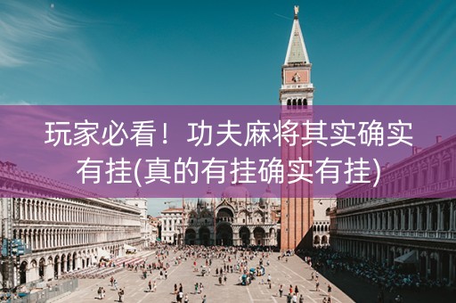玩家必看！功夫麻将其实确实有挂(真的有挂确实有挂)