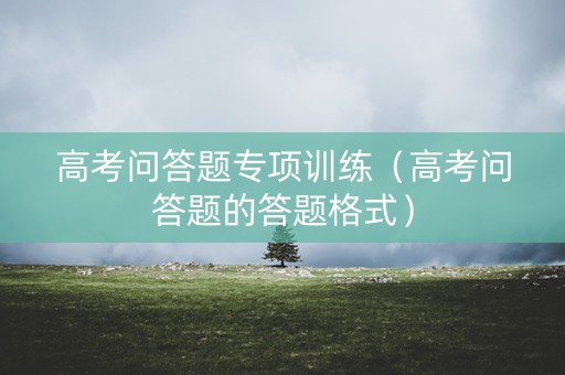 高考问答题专项训练（高考问答题的答题格式）