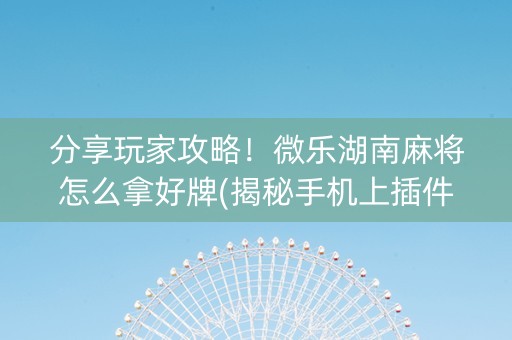 分享玩家攻略！微乐湖南麻将怎么拿好牌(揭秘手机上插件购买)