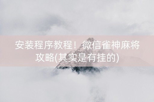 安装程序教程！微信雀神麻将攻略(其实是有挂的)