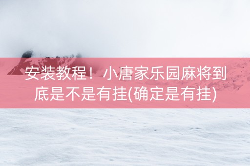 安装教程！小唐家乐园麻将到底是不是有挂(确定是有挂)