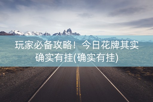 玩家必备攻略！今日花牌其实确实有挂(确实有挂)